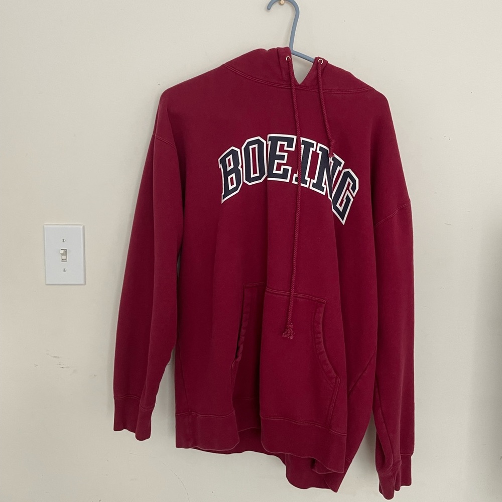 XL boeing hoodie dark red